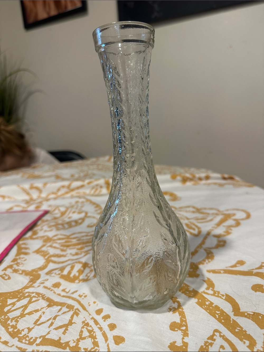 1978 Clear Textured Glass Bud Vase - Home Accents